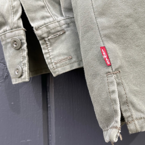 Vtg Levis ‘Dry Goods’ Workwear - Shirt Mens Large Military Olive Y2K Safari 1999 - Picture 4 of 6